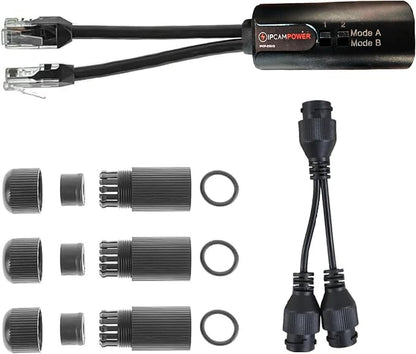 POE Combiner Splitter Adapter, Run 2 IP Cameras on 1 Cable, Works on all POE by IPCamPower