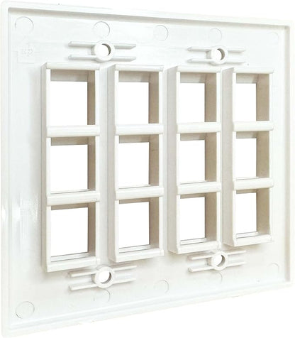 DIYTECH Keystone Wall Plate, 2 Gang Keystone Wall Plate, 12 Port Keystone Jack - Image 6