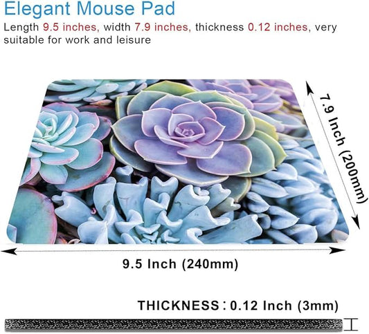 Succulents Mouse Mat, Waterproof Mouse Pad Non-Slip Rubber Base - Image 2