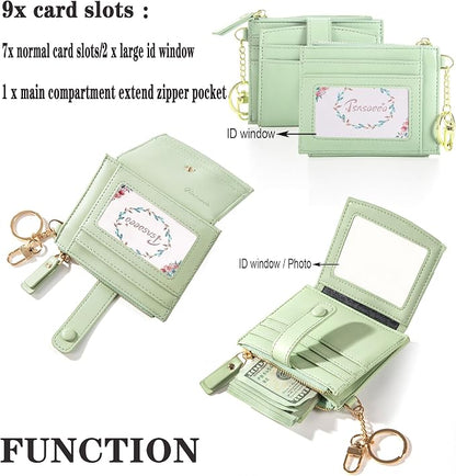 Keychain Wallet Wristlet Small Credit Card Holder Bracelet Key Chain Purse - Image 3