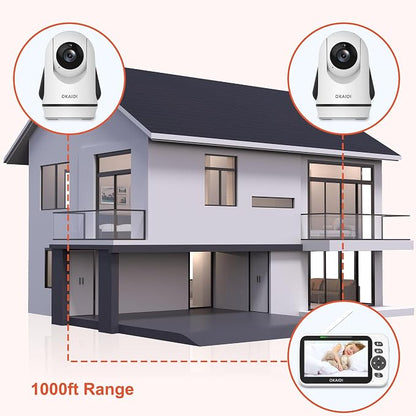 OKAIDI Video Baby Monitor with 2 Cameras, 30H Battery and 1000ft Range - Image 4