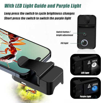 Phone Microscope 200X Pocket Magnifier Camera - Image 4