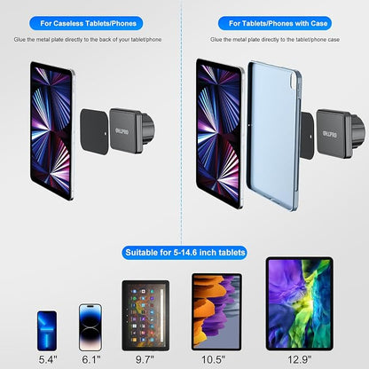 OHLPRO Magnetic Tablet Car Mount Holder, 360°Rotatable Drill Base iPad Wall - Image 5