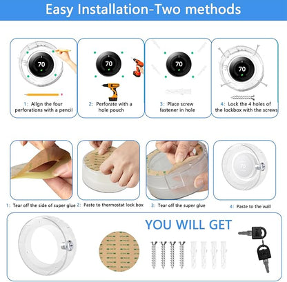 2 PC Round Baby Safety Thermostat Lock Case - Image 4
