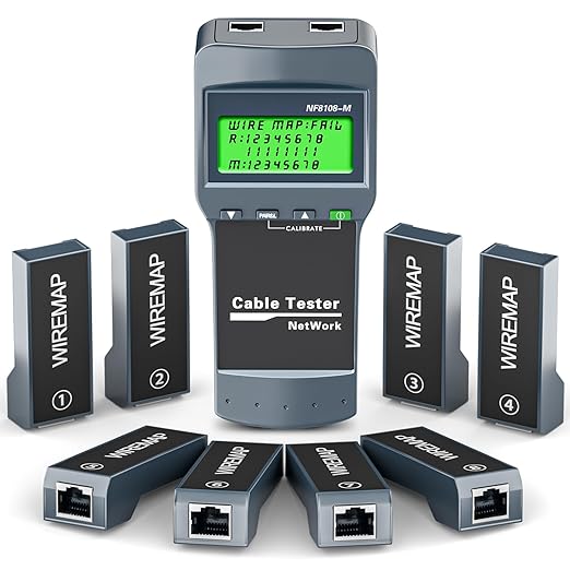 RJ45 Network Cable Tester, VXSCAN 8 Remote Units Network LAN Length Ethernet by VXSCAN