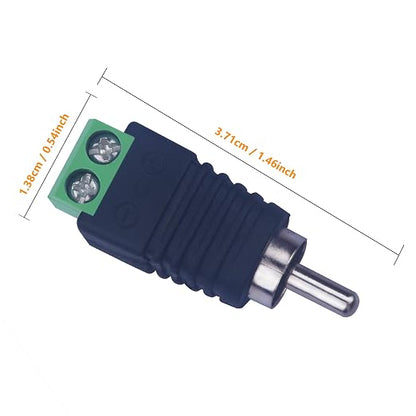 RCA Plugs for Speaker Wire, RCA to AV Screw Terminal Connector, Phono RCA Male - Image 4