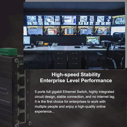 Mini 5 Port Industrial Gigabit Ethernet Switch, Unmanaged Hardened Network - Image 7
