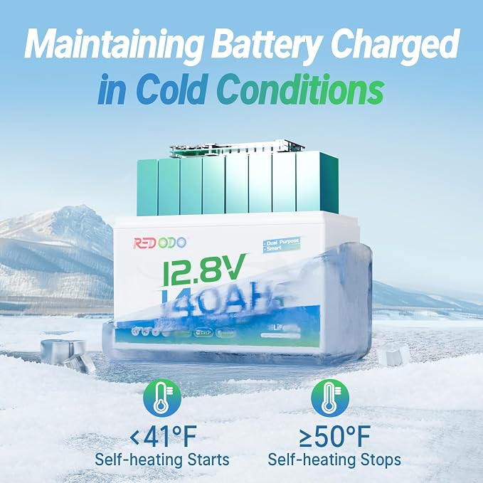 Redodo 12V 140Ah Dual Purpose Lithium Marine Battery, 1000CCA Group 31 - Image 7