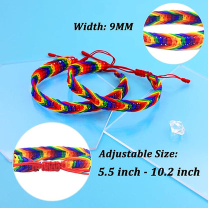 Nanafast Titanium Stainless Steel Rainbow LGBT Pride Bracelet Handmade Braided - Image 5