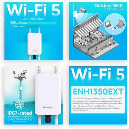 EnGenius ENH1350EXT Wi-Fi 5 AC1300 Outdoor Access Point - Image 2