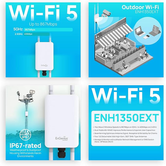 EnGenius ENH1350EXT Wi-Fi 5 AC1300 Outdoor Access Point - Image 2