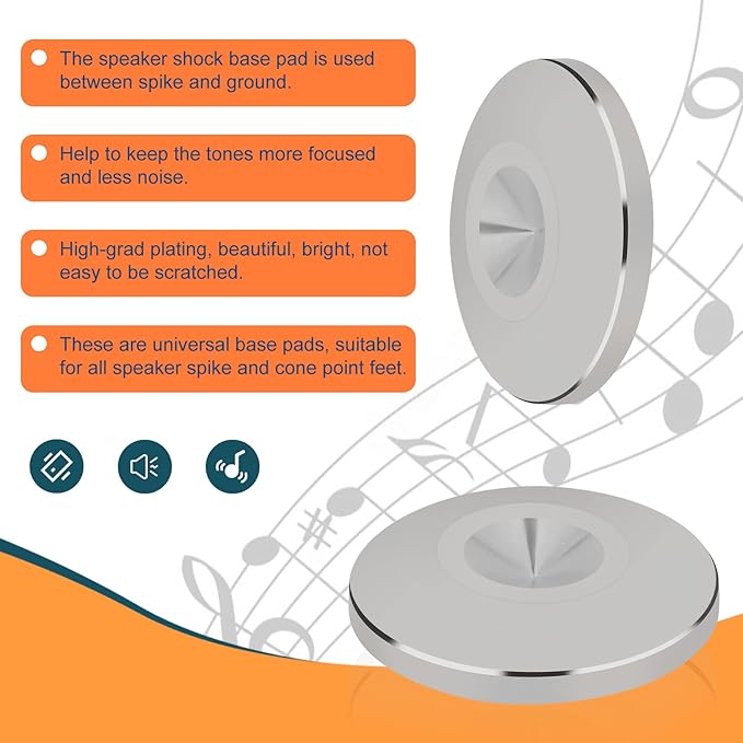 Preffair 4Pcs Stainless Steel Audio Speaker Spike Pads Mats Speaker Isolation - Image 3