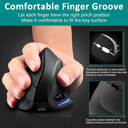 TRELC Wireless Mouse Tri-Mode, Ergonomic Vertical Mouses - Image 6