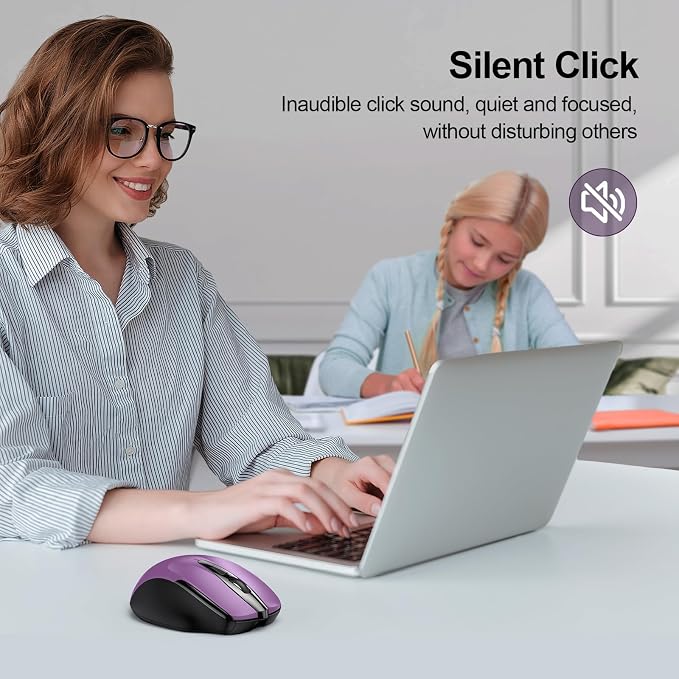 TECKNET Wireless Mouse Rechargeable 4800 DPI Silent USB A & Bluetooth Mouse 6 - Image 6