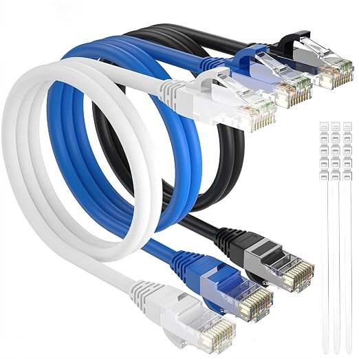 Adoreen Cat 6 Ethernet Cable 2 Ft-3 Pack, High Speed Short Patch Cables Network by Adoreen