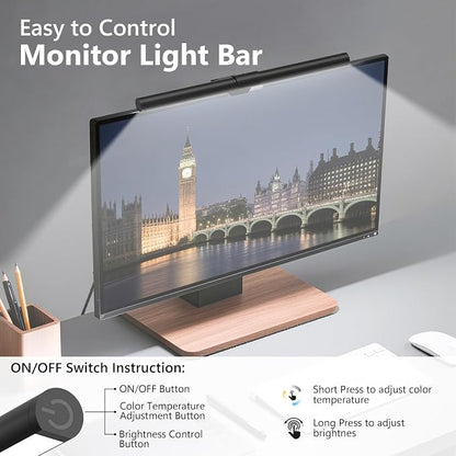 Monitor Light Bar, Eye-Care USB Reading Mnitor lamp, 11.8'' LED Computer Lights - Image 3