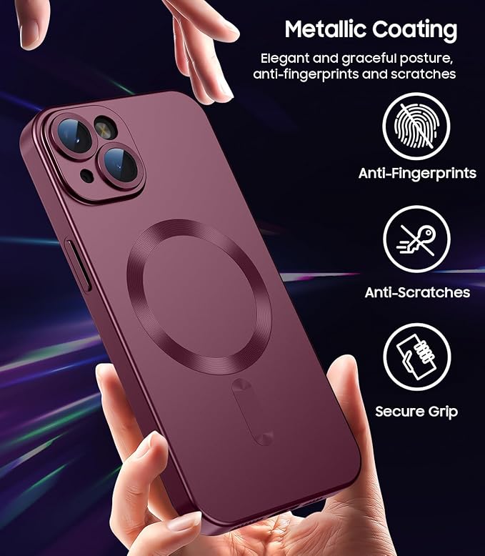 Magnetic for iPhone 13 Case Slim Soft Silicone Bumper Shockproof Metallic - Image 6