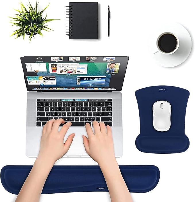 MOSISO Wrist Rest Support for Mouse Pad & Keyboard Set, Ergonomic Mousepad - Image 2