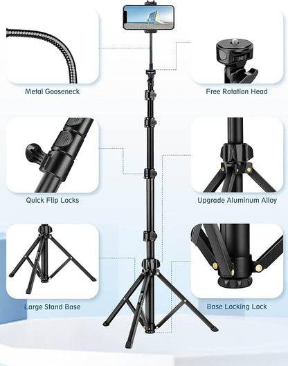 Phone Tripod, Aluminum Tripods Stand - Image 8