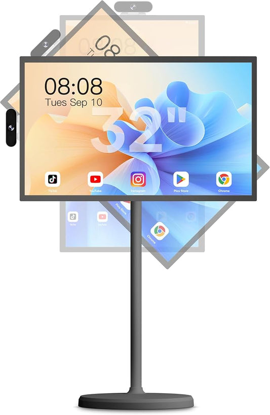 Cozyla Mate 32 Inch Mobile Portable TV Stand on Wheels Support Google Store by CozylaMate