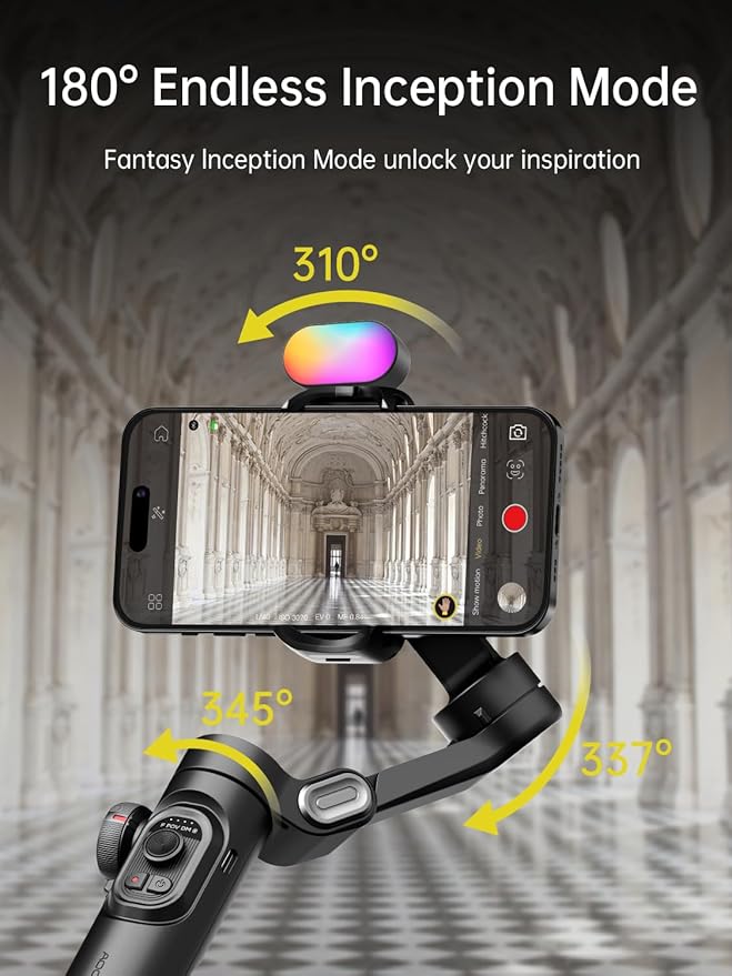 Gimbal stabilizer for Smartphone, Gesture Control/face Tracking, Magnetic Fill - Image 10