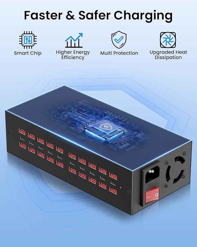 250W USB~c Charging Station, 30 Port USB Charger Block, Fast Charging Station - Image 6