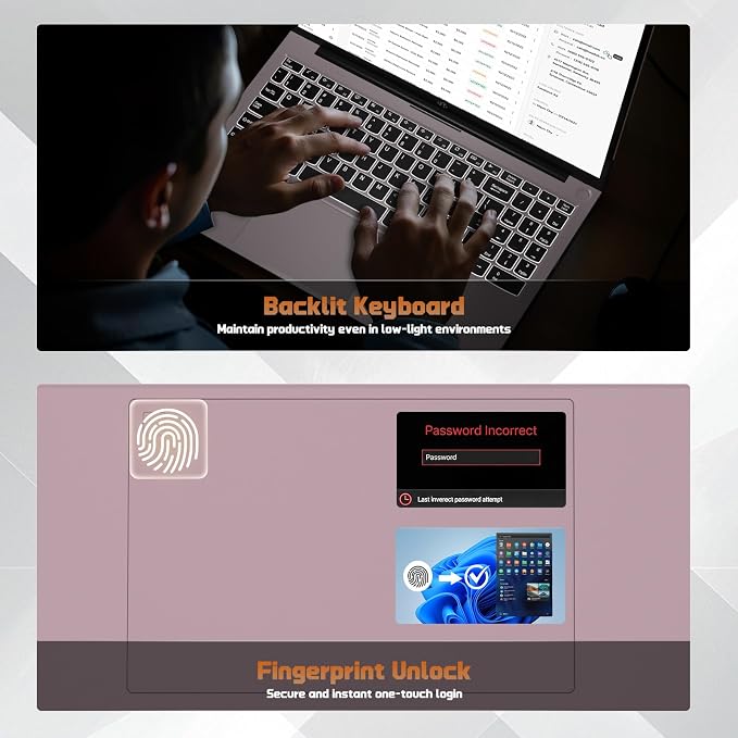 NIMO 15.6" FHD IPS Laptop, Intel N150, 16GB RAM 1TB SSD, Backlit Keyboard - Image 6