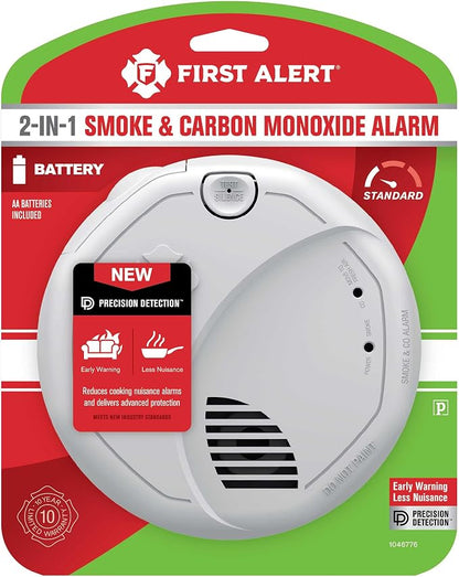 First Alert Combination Smoke & Carbon Monoxide Alarm, Battery Operated Detector - Image 2