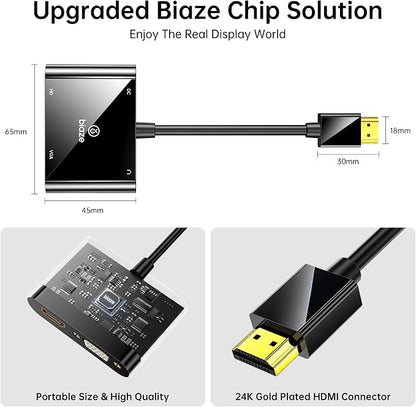 HDMI to VGA and HDMI Adapter, Dual Output 1080P Video Converter - Image 6