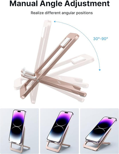 JSAUX Cell Phone Stand, Foldable Aluminum Adjustable Phone Holder - Image 4