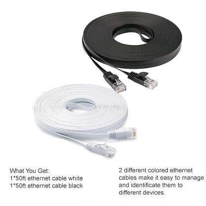 DAYEDZ Cat 6 Ethernet Cable 50ft 2 Pack LAN Cable Faster Than Cat5e/Cat5 - Image 4