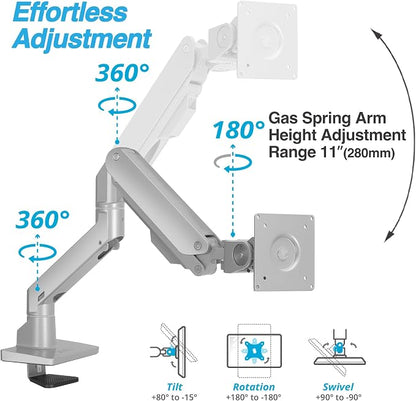 AVLT Single 34”-57” Monitor Arm Desk Mount fits One 44 lbs Heavy Duty Screen - Image 3