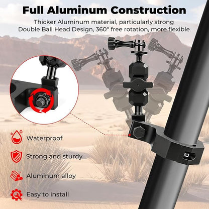 Jerbor Aluminum UTV ATV Camera Mount Holder 360° Compatible - Image 3