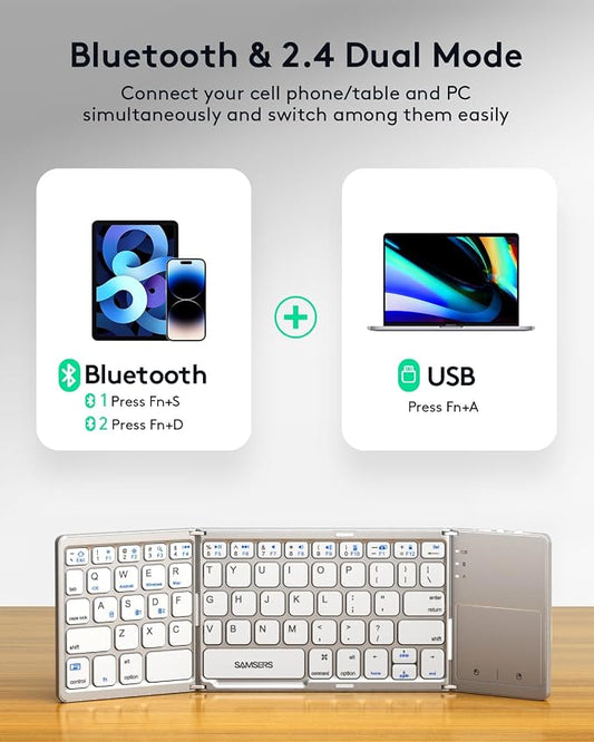 Samsers Multi-Device Foldable Bluetooth Keyboard - Image 2