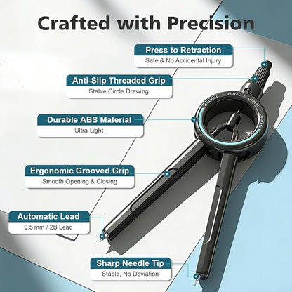 Compass Geometry Tool ROATEE Visible Radius Math Compass Compatible - Image 6