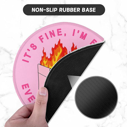 ITNRSIIET Round Mouse Pad with Stitched Edge Premium-Textured Waterproof - Image 3