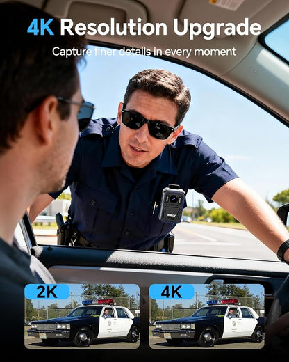 BOBLOV KJ23Pro 4K Body Camera, 128GB Body Camera - Image 2