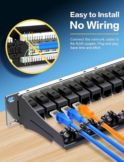1U 12 Port Patch Panel Cat6 Keystone Patch Panel RJ45 UTP - Image 3