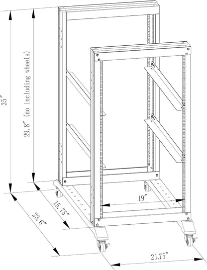 15U Server Rack/4-Post 19in Network Rack/Open Frame Rack - Image 3