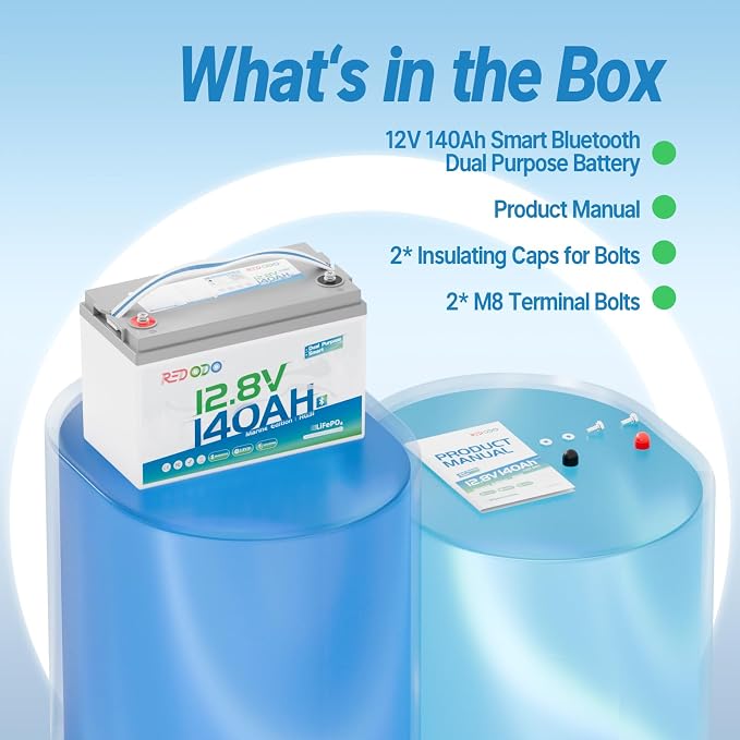 Redodo 12V 140Ah Dual Purpose Lithium Marine Battery, 1000CCA Group 31 - Image 9