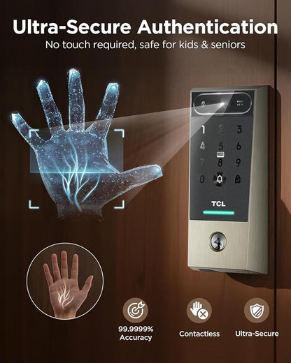 TCL D2 Pro Smart Lock with Palm Vein Recognition, Keyless Entry Door Lock - Image 2