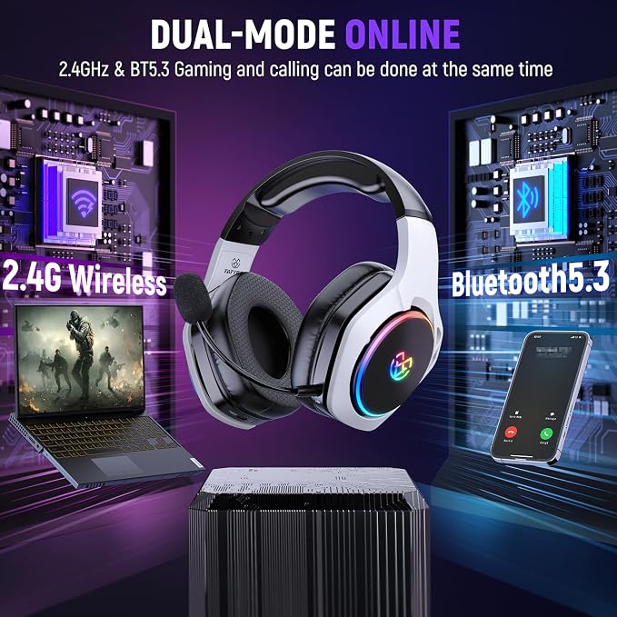 2.4GHz Wireless Gaming Headset for 40Hr+, Gaming Headphones for Ps5 - Image 7
