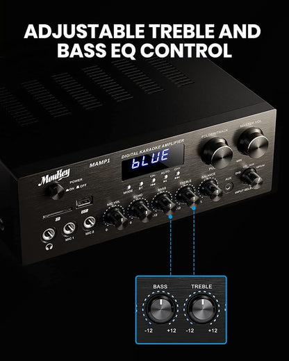 Moukey Stereo Receivers with Bluetooth 5.0, 400W 2.0 Channel Power Audio - Image 3
