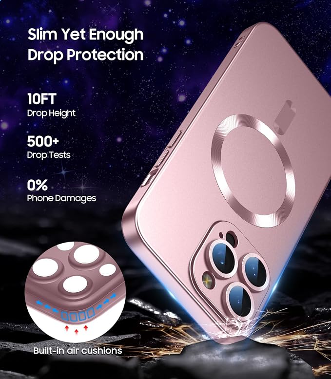 Magnetic for iPhone 16 Pro Case Slim Soft Silicone Bumper Shockproof Metallic - Image 5