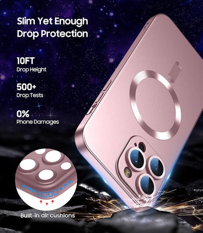 Magnetic for iPhone 16 Pro Case Slim Soft Silicone Bumper Shockproof Metallic - Image 5