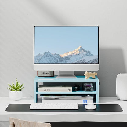Marbrasse Monitor Stand Riser, 16.5 Inch 2 Tier Computer Printer Shelf Stand - Image 6