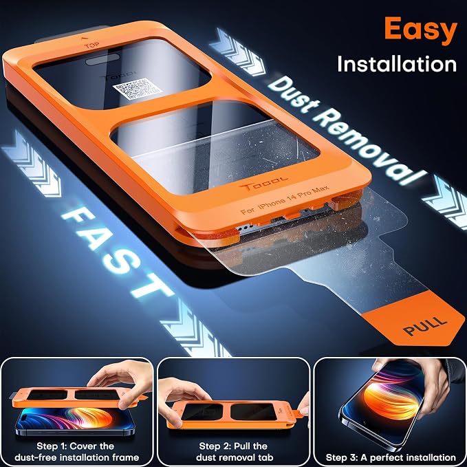 TOCOL for iPhone 14 Pro Privacy Screen Protector True 25°Anti Spy 9H+ Hardness - Image 4
