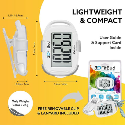 3DActive 3DFitBud Simple Step Counter Walking 3D Pedometer - Image 6