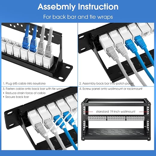 24 Port Keystone Patch Panel, 1U 19-inch RJ45 Network Patch Panel - Image 4