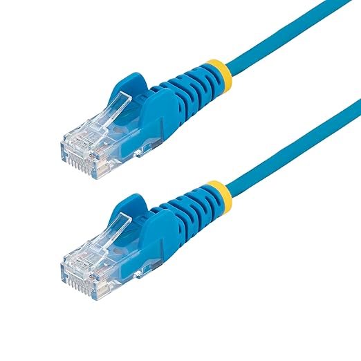 StarTech.com 30ft Blue Slim CAT6 Ethernet Cable, Snagless RJ45, 28AWG Pure Bare by StarTech